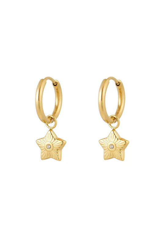 Oorbellen Star with stone