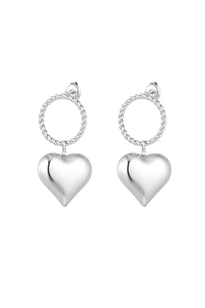 Oorbellen Round & heart