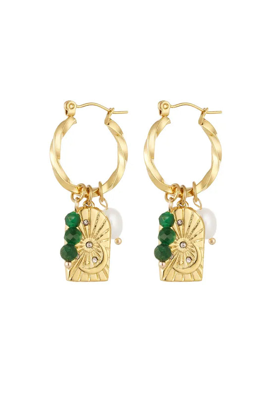 Oorbellen bedel party - Groen
