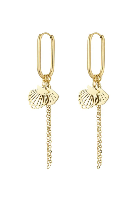 Oorbellen shell charm