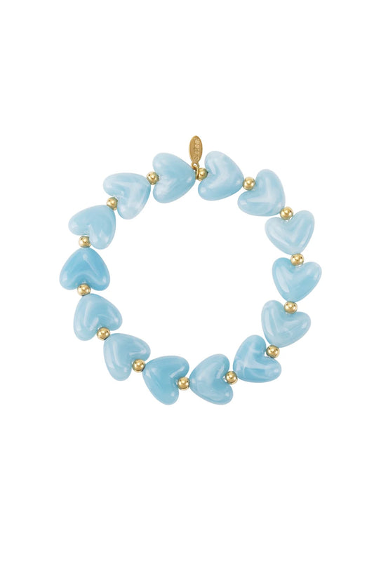 Armband sweet hearts - lichtblauw