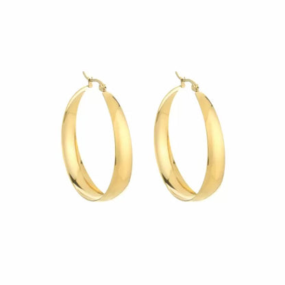 Oorbellen Flat Hoops 5 cm