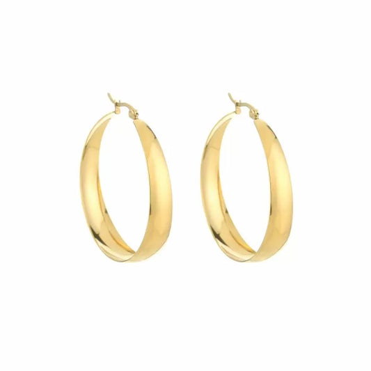 Oorbellen Flat Hoops 5 cm