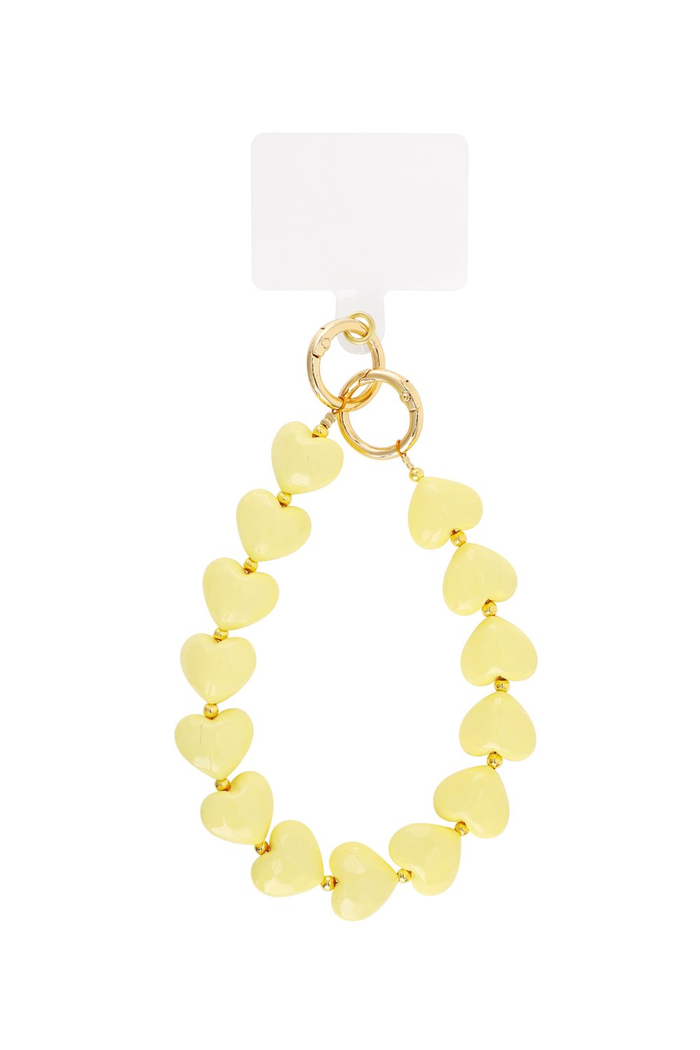 Telefoonkoord cute hearts - Geel