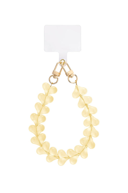 Telefoonkoord  Clear Hearts - Butter Yellow