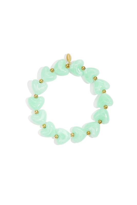 Armband sweet hearts - lichtgroen