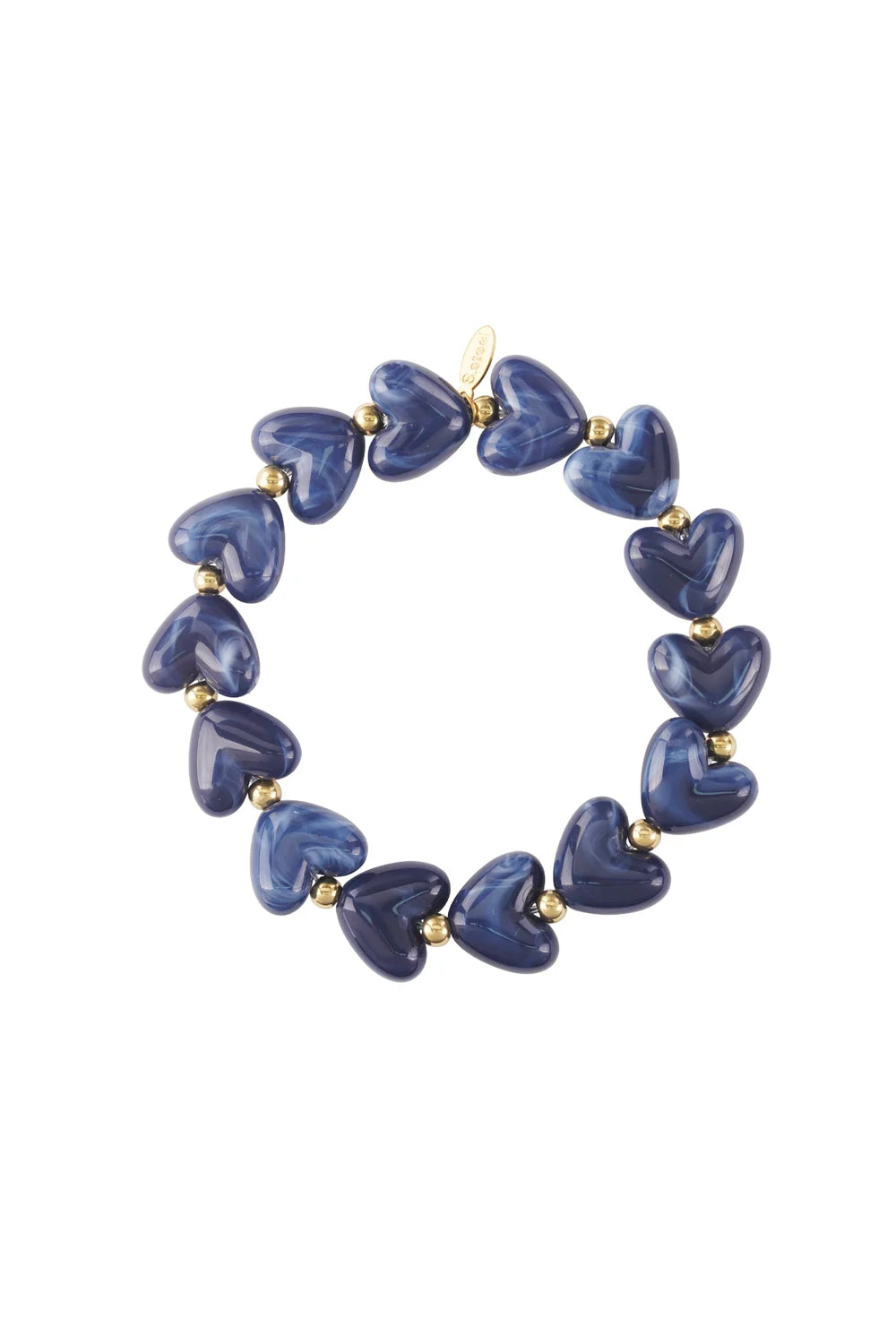 Armband sweet hearts - donkerblauw