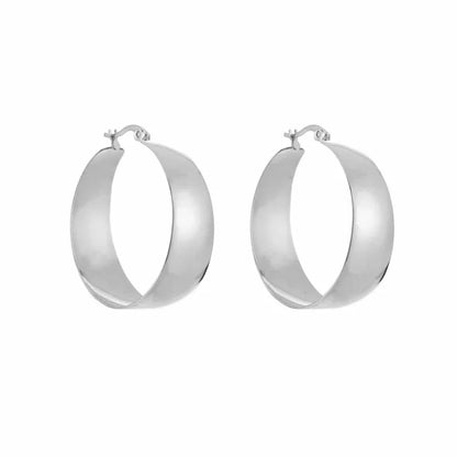 Oorbellen Thicker Flat Hoops 3,5 cm
