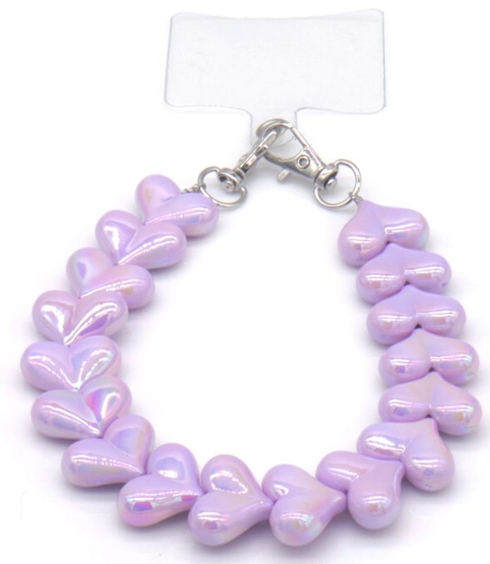 Telefoonkoord Metallic Hearts - Lila