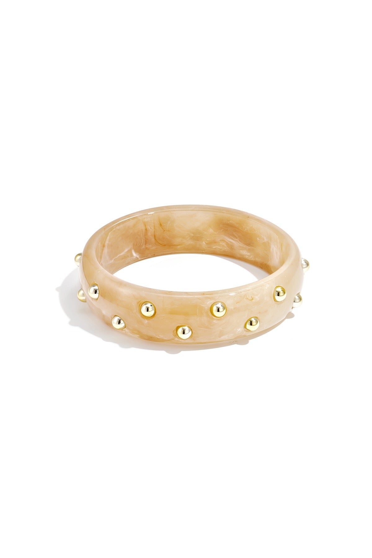Studded bangle - Lichtbruin