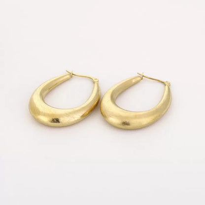 Oorbellen Brushed oval hoops