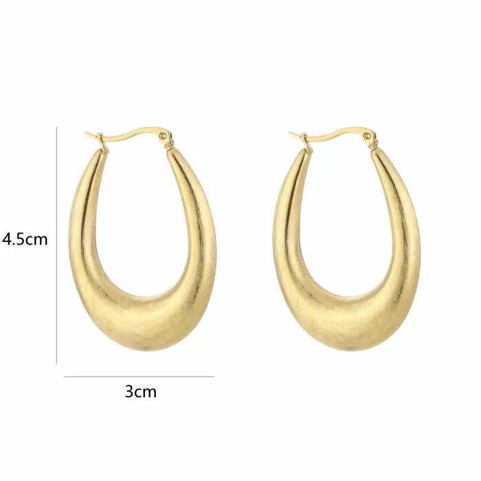 Oorbellen Brushed oval hoops