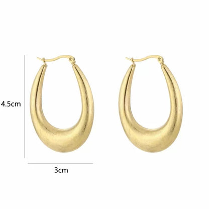 Oorbellen Brushed oval hoops