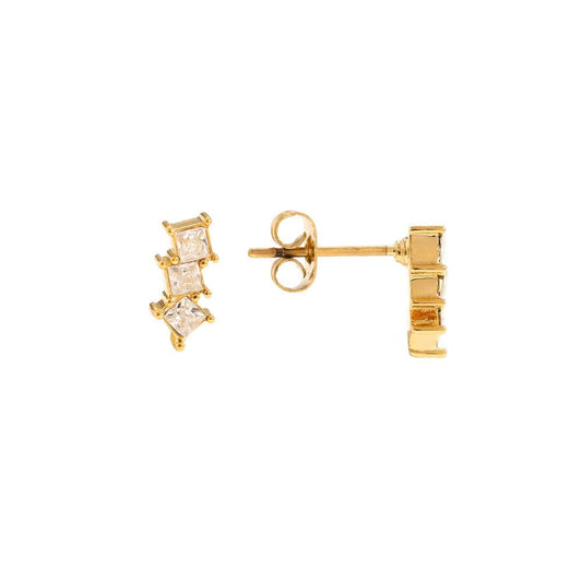 Oorbellen three cube diamonds studs