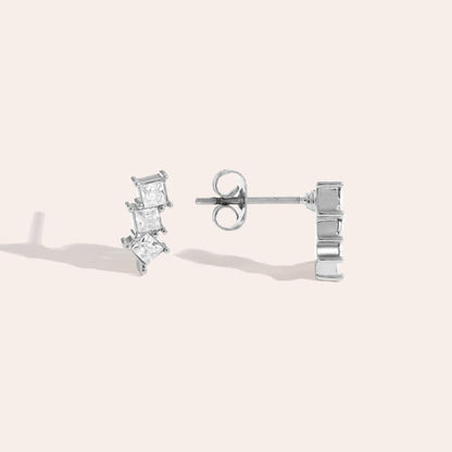 Oorbellen three cube diamonds studs