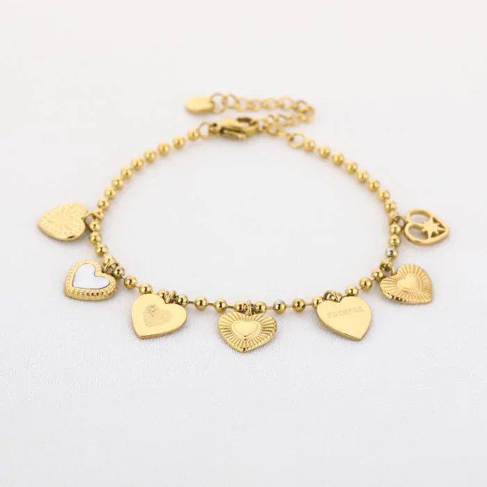 Armband hartjesbedels