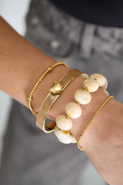 Luna Marble Armband - Gebroken Wit