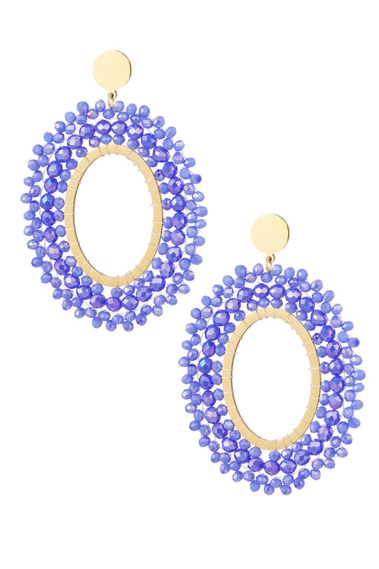 Oorbellen kralen party - Blauw