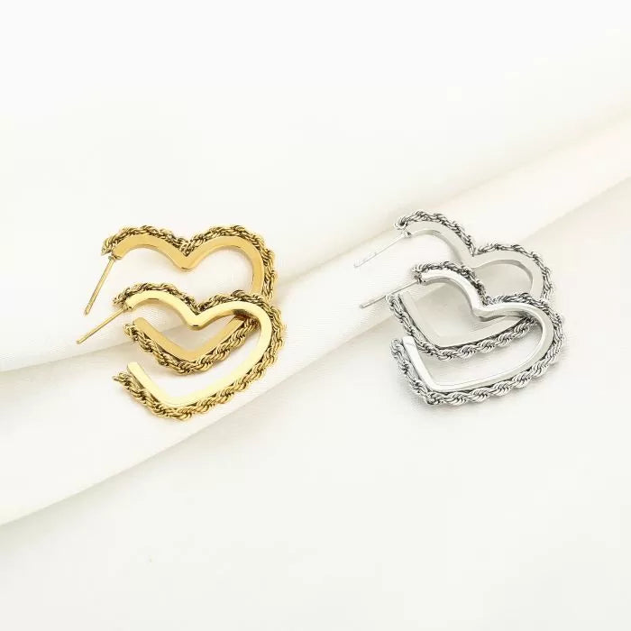 Oorbellen twisted heart