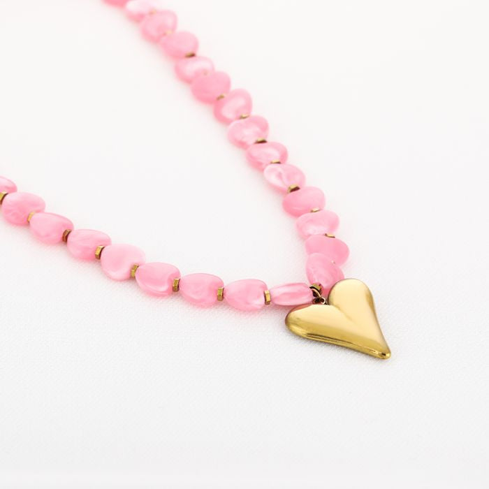 Ketting sweetheart beads - roze