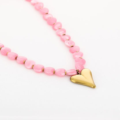 Ketting sweetheart beads - roze