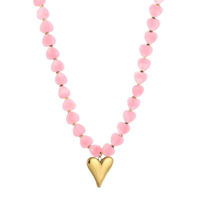 Ketting sweetheart beads - roze