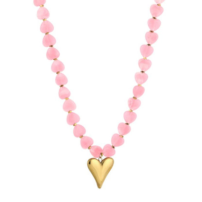 Ketting sweetheart beads - roze