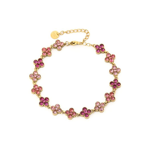 Armband Golden Clover Sparkle - Roze