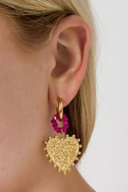 Oorbellen Fuchsia Hearts