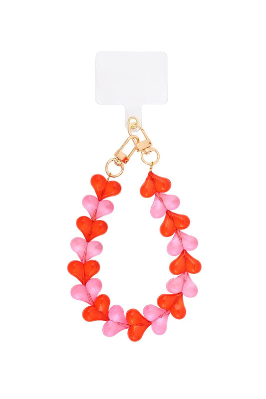 Telefoonkoord Heart candy - Pink & Red