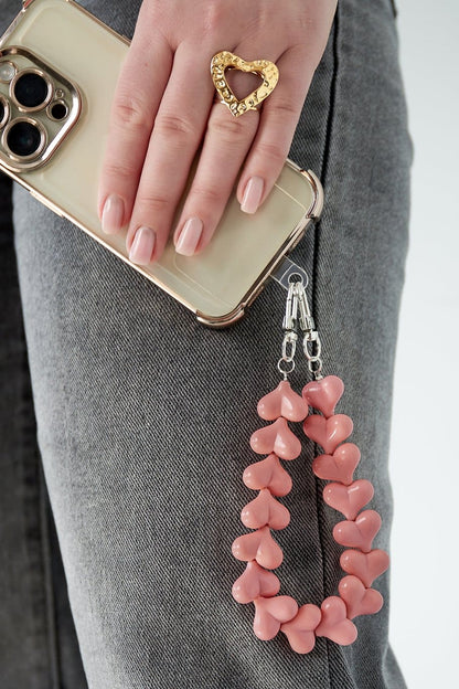 Telefoonkoord Double hearts - Blauw