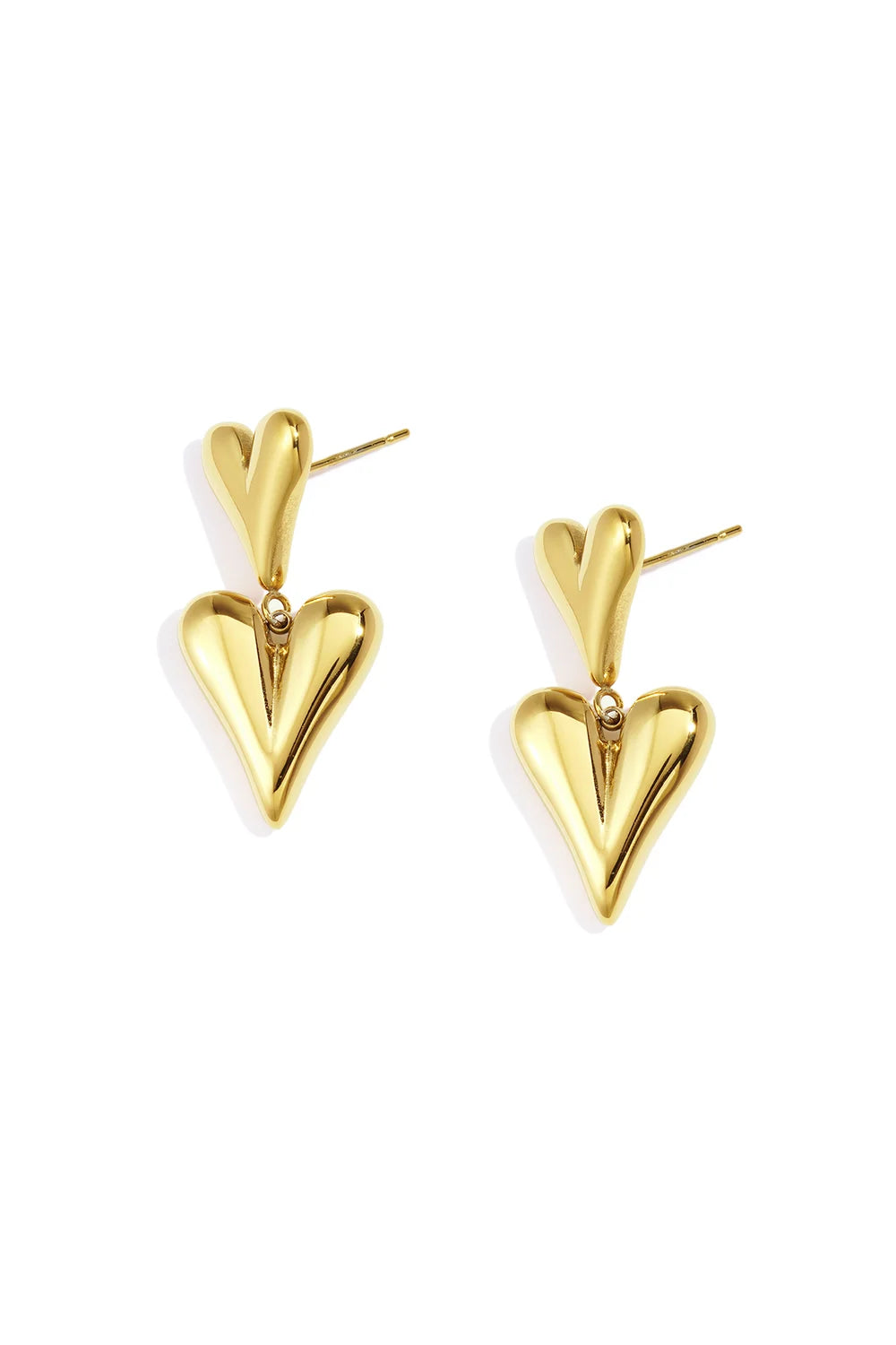 Oorbellen Double hearts