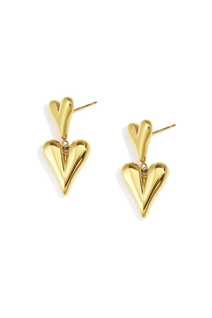 Oorbellen Double hearts