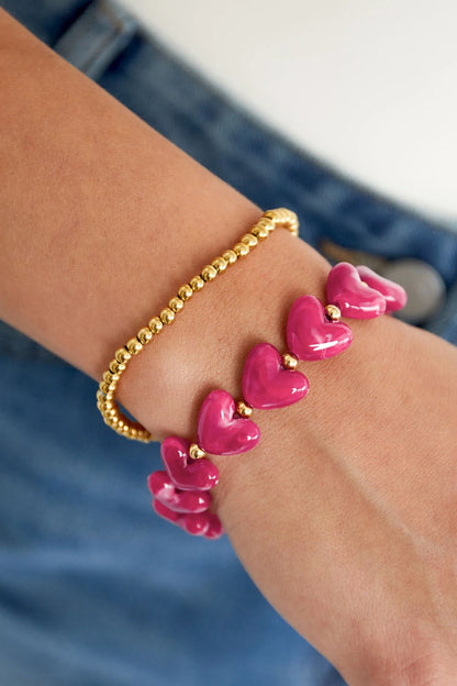 Armband sweet hearts - rose pink