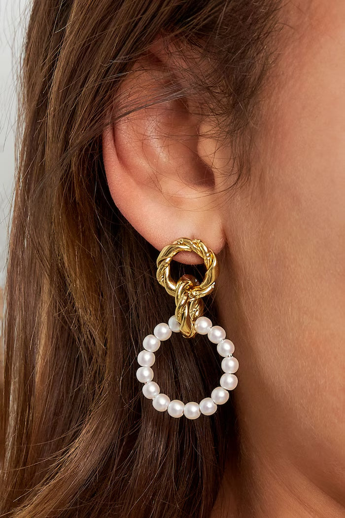 Oorbellen Round pearl bead