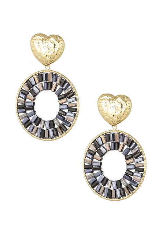 Ronde Statement oorbellen met hart detail