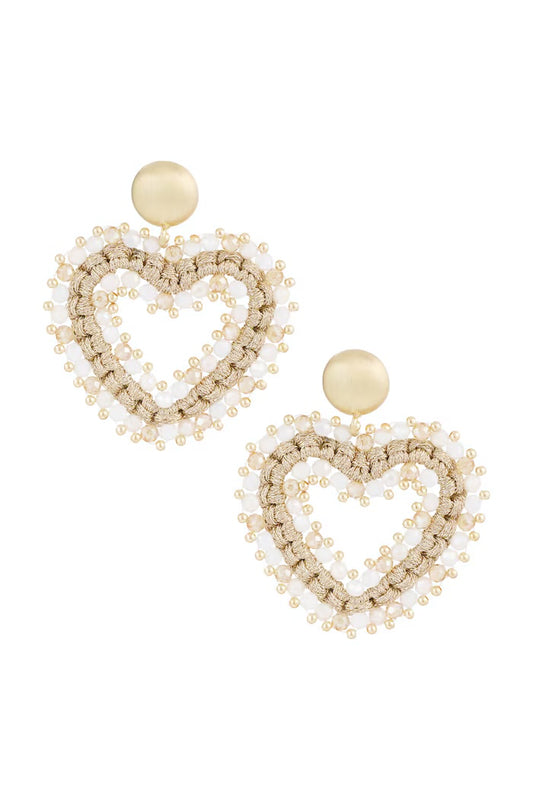 Oorbellen Love all the way - Wit