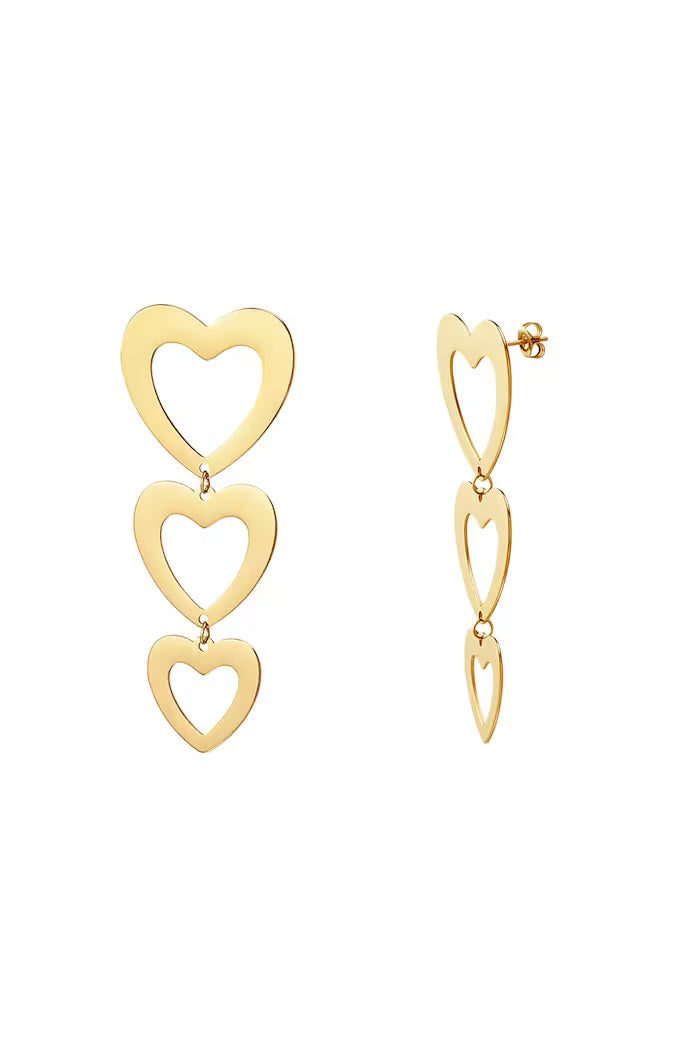 Oorbellen 3 hearts