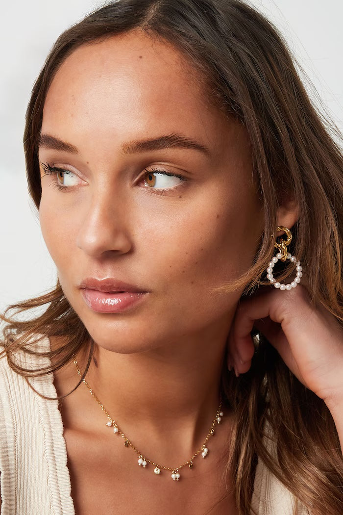 Oorbellen Round pearl bead