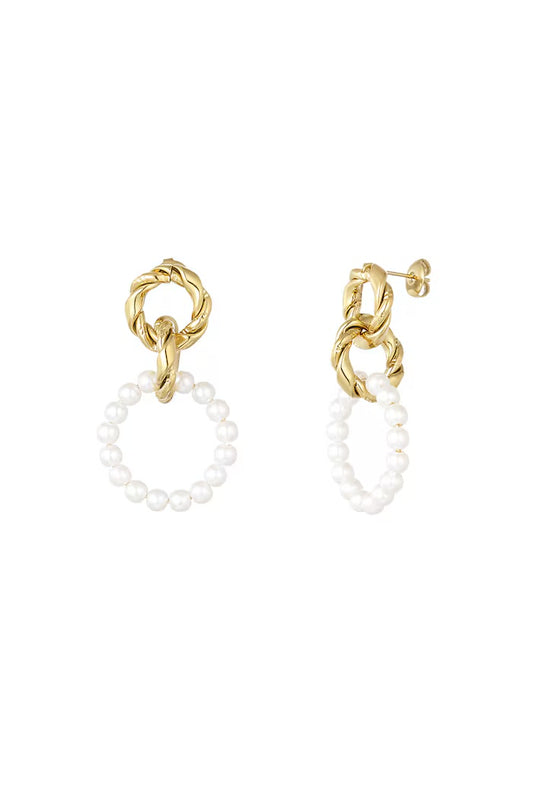 Oorbellen Round pearl bead