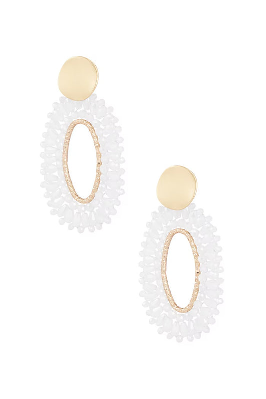Oorbellen Statement Oval White